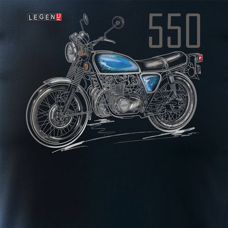 Koszulka z motocyklem na motor Honda 550 Four legend męska granatowa REGULAR