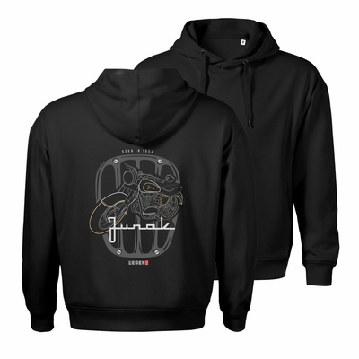 Bluza z kapturem motocyklowa z motocyklem na motor Junak M10 męska czarna