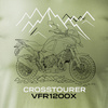 Koszulka z motocyklem Honda VFR1200X VFR 1200 X Crosstourer męska khaki REGULAR