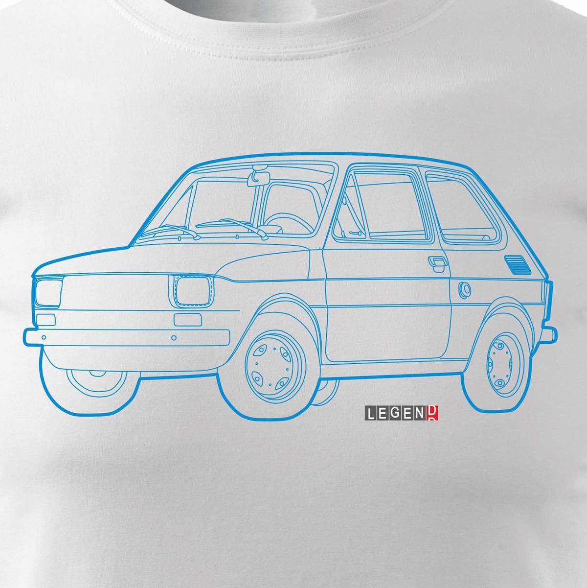 Koszulka motoryzacyjna z samochodem mały Fiat 126p maluch