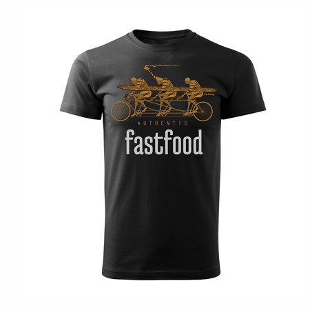 Koszulka kolarska z rowerem rowerowa dla kolarza męska czarna REGULAR