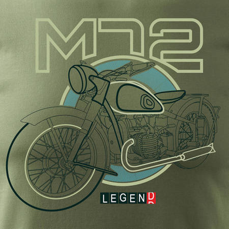 Koszulka motocyklowa na motor M72 Dniepr Ural męska khaki REGULAR