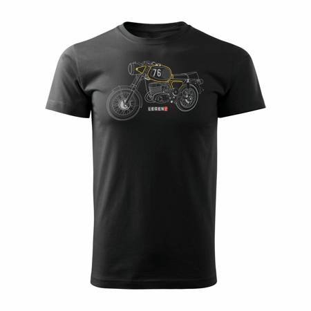 Koszulka motocyklowa na motor MZ ETZ 150 250 męska czarna REGULAR