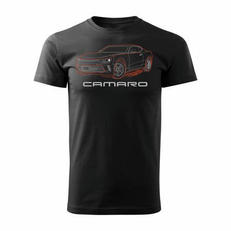 Koszulka motoryzacyjna z Chevrolet Camaro męska czarna REGULAR