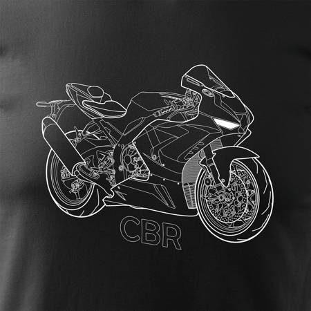 Koszulka na motor z motocyklem Honda CBR 1000 600 męska czarna REGULAR