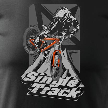 Koszulka rowerowa na rower z rowerem górskim MTB Downhill męska czarna REGULAR