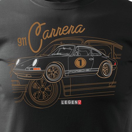 Koszulka z Porsche Carrera 911 męska czarna REGULAR