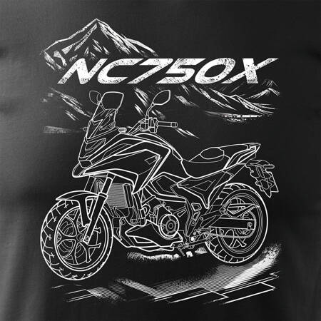 Koszulka z motocyklem na motor Honda NC 750 X NC750X męska czarna REGULAR