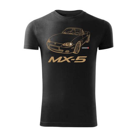 Wyprzedaż - koszulka z samochodem MAZDA MX-5 MX 5 męska czarna SLIM