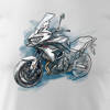 Koszulka motocyklowa z motocyklem na motor Kawasaki Versys 650 KLE 650 męska biała