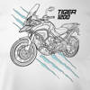 Koszulka motocyklowa z motocyklem na motor Triumph Tiger 1200 męska biała REGULAR