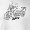 Koszulka motocyklowa z motocyklem na motor Triumph Tiger 900 męska biała REGULAR