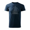 Koszulka żeglarska dla żeglarza z jachtem żaglówką męska granatowa REGULAR