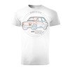 Wyprzedaż - koszulka motoryzacyjna z samochodem mały Fiat 126p maluch męska biała REGULAR